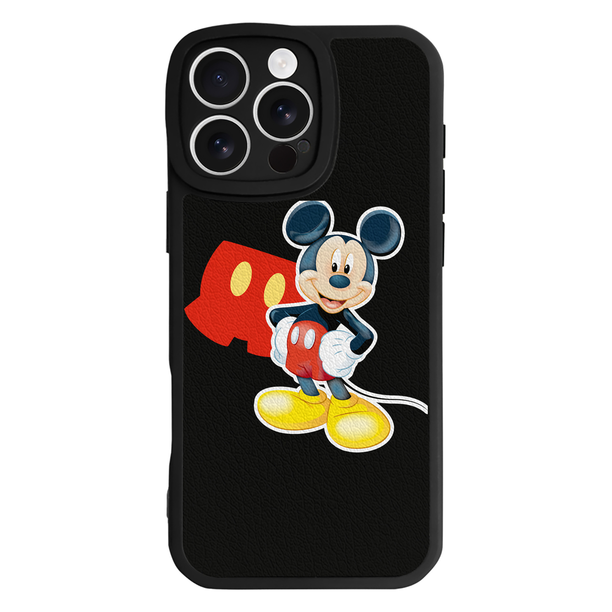 （画像用） ミッキーマウス Mickey Mouse 【iPhone 16シリーズ対応】シリコンスマホケース（レザー調） 材質：シリコン